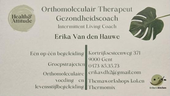 Visitekaarte Erika Van den Hauwe