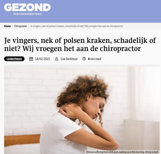 Gent - Chiropractor Beckx interview met gezond.be.